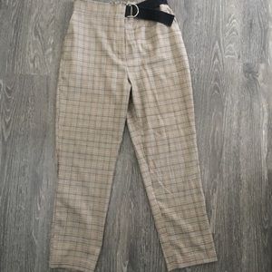 High waisted plaid pants.